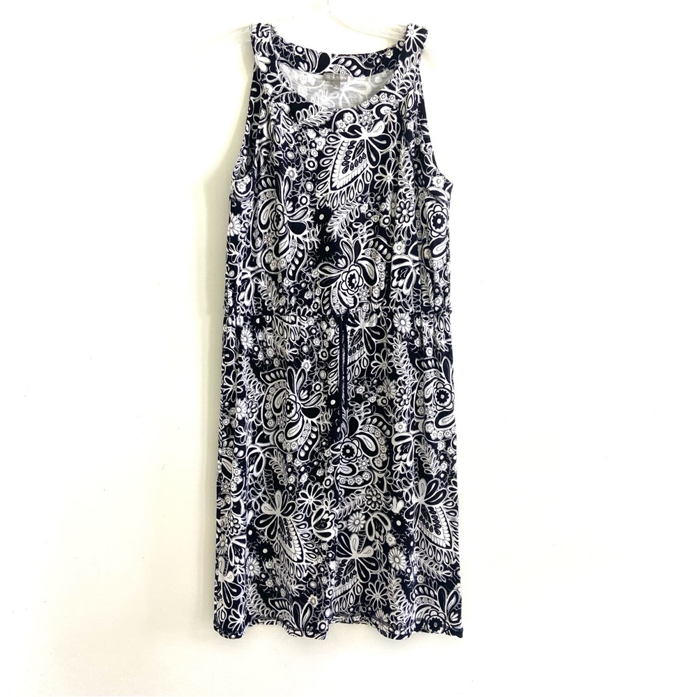 3/$25 Talbots Black and White Floral Midi Dress